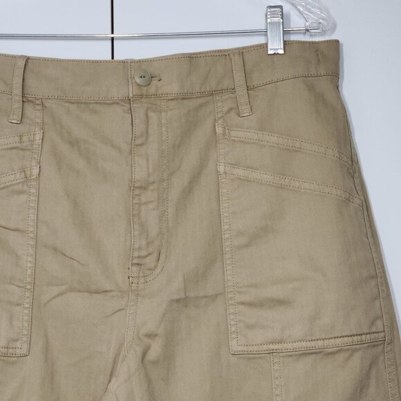 Madewell 90's straight Cargo Women's Pants Size 31 Khaki Pockets High Rise - Picture 3 of 9